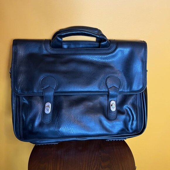 Expandable Organizer Laptop Briefcase Large Black Business Travel Luxury